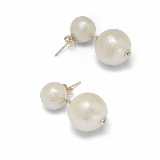 Cotton pearl drop earrings by Anq&nbsp;